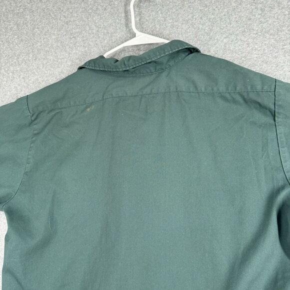 Vintage Dickies Button Up Work Shirt Men XL Green Pockets USA Grunge Distressed - Picture 9 of 13
